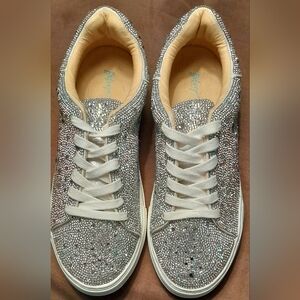 Betsey Johnson Sparkling Silver Sneakers - NEW CONDITION!